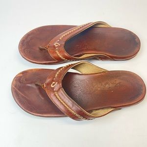 OluKai Hiapo Flip Flop Men's Sandals Size 12 RETAIL $120
